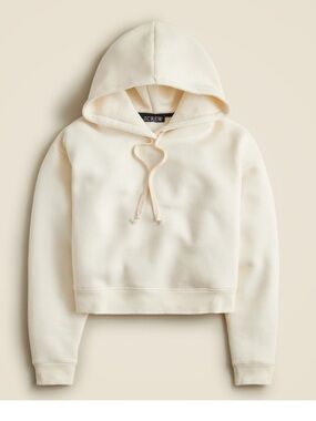 J. Crew Heritage Fleece Cropped Hoodie Ivory